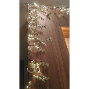 Декоративная гирлянда Хвойный Сонет заснеженная 150 см, 48 теплых белых LED ламп Kaemingk фото 2