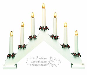 Светильник-горка Адам 37*32 см белый, 7 электрических свечей Star Trading фото 2