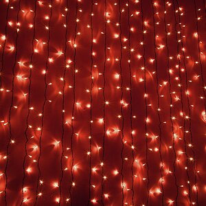Светодиодный занавес Quality Light 1*9 м, 900 красных LED ламп, черный ПВХ, соединяемый, IP44 BEAUTY LED фото 1