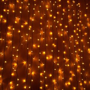 Светодиодный занавес Quality Light 2*1 м, 200 желтых LED ламп, черный ПВХ, соединяемый, IP44 BEAUTY LED (Бьюти Лэд) фото 2