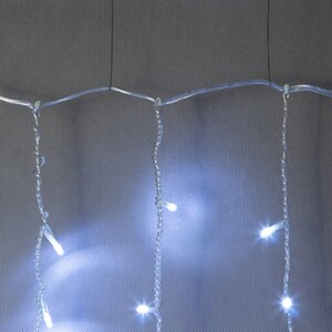 Гирлянда штора Quality Light 2*2 м, 400 холодных белых LED, прозрачный ПВХ, соединяемая, IP20 BEAUTY LED фото 2