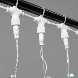 Светодиодный занавес Quality Light 2*3 м, 600 холодных белых LED ламп, мерцание, прозрачный ПВХ, соединяемый, IP44 BEAUTY LED фото 8