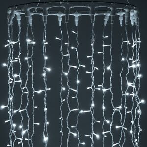 Светодиодный занавес Quality Light 2*3 м, 600 холодных белых LED ламп, мерцание, прозрачный ПВХ, соединяемый, IP44 BEAUTY LED фото 4