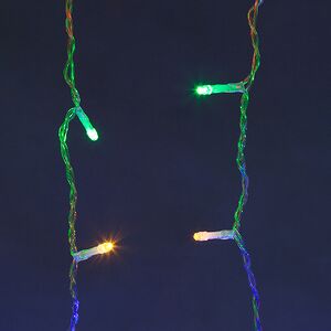 Светодиодный занавес Quality Light 2*2 м, 400 разноцветных LED ламп, мерцание, прозрачный ПВХ, соединяемый, IP44 BEAUTY LED фото 2