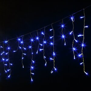Светодиодная бахрома Quality Light, синие LED лампы, черный ПВХ, соединяемая, IP44