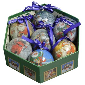 Набор шаров папье-маше Санта с подарками 7.5 см, 7 шт Mister Christmas фото 2