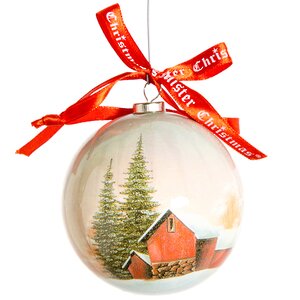 Елочный шар из папье-маше Зимний Домик, 7.5 см Mister Christmas фото 1