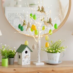 Светодиодное дерево Белая Береза 60 см, 96 теплых белых LED ламп, на батарейках, IP20 Edelman фото 12