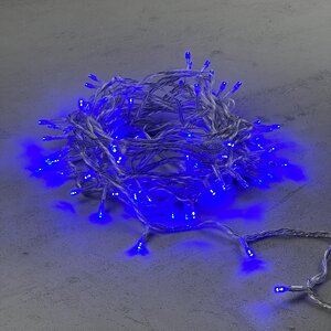 Светодиодная гирлянда 24V Quality Light 100 синих LED ламп 10 м, прозрачный ПВХ, соединяемая, IP44 BEAUTY LED фото 5