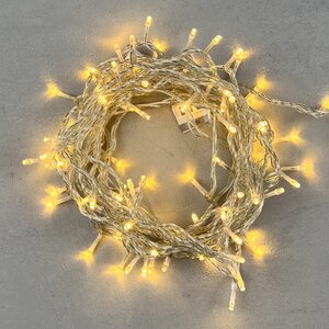 Светодиодная гирлянда 24V Quality Light 100 теплых белых LED ламп 10 м, прозрачный ПВХ, соединяемая, IP44 BEAUTY LED фото 2