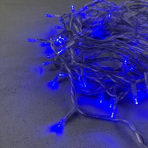 Светодиодная гирлянда Quality Light 100 синих LED ламп 10 м, прозрачный ПВХ, соединяемая, IP44 BEAUTY LED фото 4