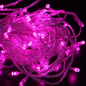 Светодиодная гирлянда Quality Light 100 розовых LED ламп 10 м, прозрачный ПВХ, соединяемая, IP44 BEAUTY LED фото 1