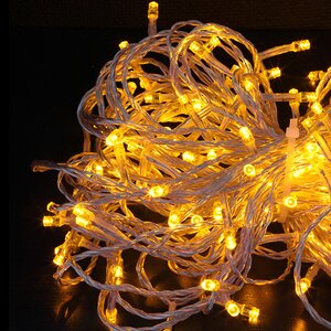 Светодиодная гирлянда Quality Light 100 желтых LED ламп 10 м, прозрачный ПВХ, соединяемая, IP44