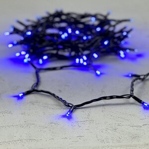 Светодиодная гирлянда 24V Quality Light 100 синих LED ламп 10 м, черный ПВХ, соединяемая, IP44 BEAUTY LED фото 1