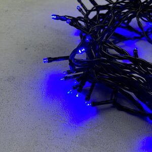 Светодиодная гирлянда 24V Quality Light 100 синих LED ламп 10 м, черный ПВХ, соединяемая, IP44 BEAUTY LED фото 3