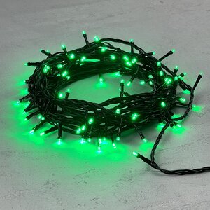 Светодиодная гирлянда 24V Quality Light 100 зеленых LED ламп 10 м, черный ПВХ, соединяемая, IP44 BEAUTY LED фото 4
