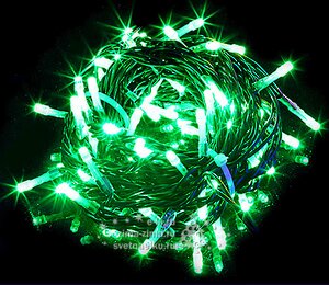 Светодиодная гирлянда 24V Quality Light 100 зеленых LED ламп 10 м, черный ПВХ, соединяемая, IP44