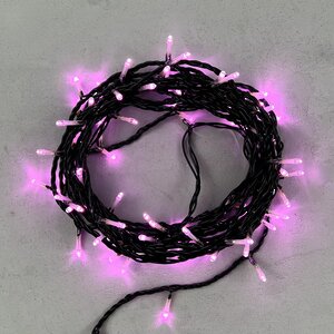 Светодиодная гирлянда 24V Quality Light 100 розовых LED ламп 10 м, черный ПВХ, соединяемая, IP44 BEAUTY LED фото 2