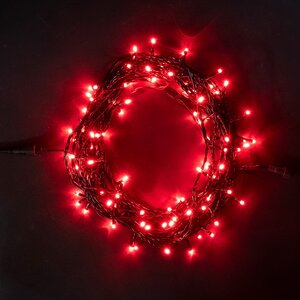 Светодиодная гирлянда 24V Quality Light 100 красных LED ламп 10 м, черный ПВХ, соединяемая, IP44 BEAUTY LED фото 1