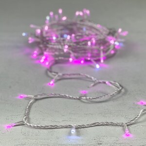 Светодиодная гирлянда 24V Quality Light 100 розовых LED ламп 10 м, с мерцанием, прозрачный ПВХ, соединяемая, IP44 BEAUTY LED фото 3