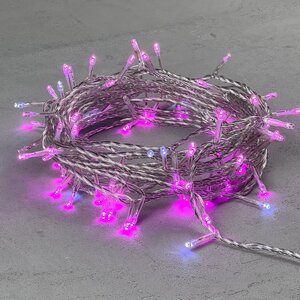 Светодиодная гирлянда 24V Quality Light 100 розовых LED ламп 10 м, с мерцанием, прозрачный ПВХ, соединяемая, IP44 BEAUTY LED фото 5