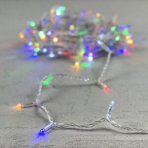 Светодиодная гирлянда Quality Light Cap 100 разноцветных LED, холодное мерцание, 10 м, прозрачный ПВХ, соединяемая, IP65 BEAUTY LED (Бьюти Лэд) фото 2
