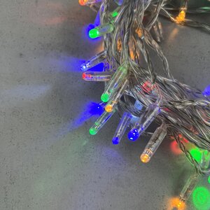 Светодиодная гирлянда Quality Light Cap 100 разноцветных LED, холодное мерцание, 10 м, прозрачный ПВХ, соединяемая, IP65 BEAUTY LED (Бьюти Лэд) фото 6