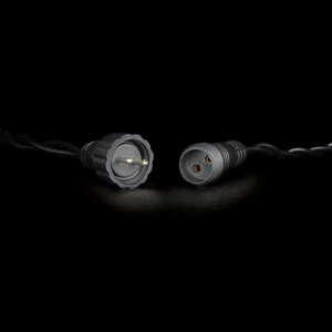 Светодиодная гирлянда 24V Quality Light Cap 10 м, 100 экстра теплых белых LED ламп с холодным белым мерцанием, черный ПВХ, соединяемая, IP65 BEAUTY LED (Бьюти Лэд) фото 7