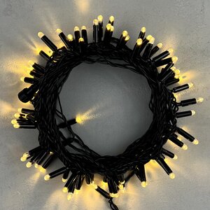 Светодиодная гирлянда Quality Light Cap 100 теплых белых LED, 10 м, черный ПВХ, соединяемая, IP65 BEAUTY LED фото 4