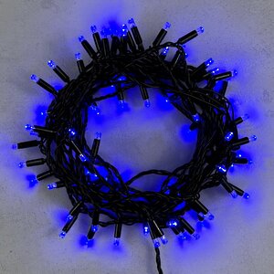 Светодиодная гирлянда Quality Light Cap 100 синих LED, холодное мерцание, 10 м, черный ПВХ, соединяемая, IP65 BEAUTY LED фото 2