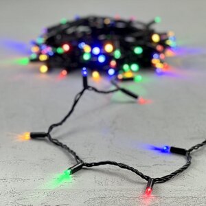 Светодиодная гирлянда Quality Light Cap 100 разноцветных LED, 10 м, черный ПВХ, соединяемая, IP65 BEAUTY LED фото 6