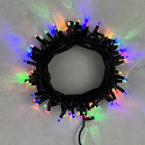 Светодиодная гирлянда Quality Light Cap 100 разноцветных LED, 10 м, черный ПВХ, соединяемая, IP65 BEAUTY LED фото 5