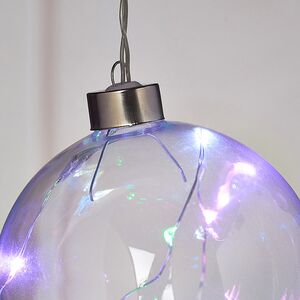 Декоративный подвесной светильник Шар Бергман 10 см, 10 разноцветных LED ламп, на батарейках, стекло Peha (Пеха) фото 3