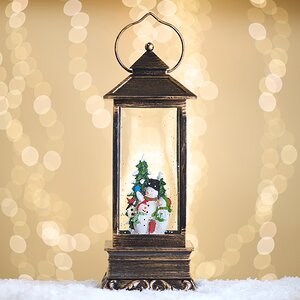 Новогодний фонарь-сноуболл Норберг: Снеговик 31 см, на батарейках Peha фото 3