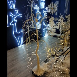 Светодиодное дерево Звёздная альпийская Ива 120 см, 320 теплых белых LED ламп, IP44 Peha фото 2