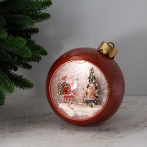 Светящийся снежный шар Санта-Клаус - В ожидании Нового Года 16 см, на батарейках Peha фото 2