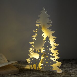 Новогодний светильник Ильмнио 35 см белый, 15 теплых белых LED ламп, на батарейках Peha фото 5