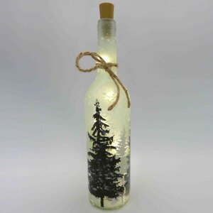 Новогодний светильник - бутылка Зимний Лес светлая 29 см, на батарейках Peha фото 1