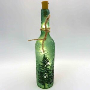 Новогодний светильник - бутылка Зимний Лес темная 29 см, на батарейках Peha фото 1