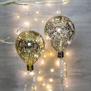 Декоративный подвесной светильник Воздушный Шар - Космо Gold 15 см, 6 теплых белых LED ламп, на батарейках Peha фото 4