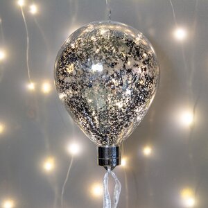 Декоративный подвесной светильник Воздушный Шар - Космо Silver 15 см, 6 теплых белых LED ламп, на батарейках Peha фото 3