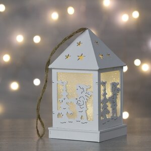 Новогодний домик-фонарик Сияющие огни - Малыш у Ёлочки 12 см, подвеска