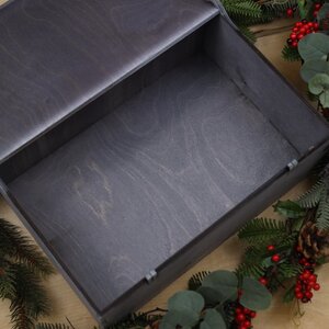 Деревянный подарочный ящик Wood Line: Grey 36 см Christmas Apple фото 3