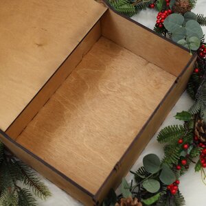 Деревянный подарочный ящик Wood Line: Brown 36 см Christmas Apple фото 3