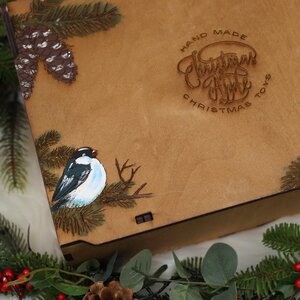 Деревянный подарочный ящик Wood Line: Brown 36 см Christmas Apple фото 6