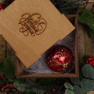 Деревянная подарочная коробка Wood Line: Medium 16 см Christmas Apple фото 2