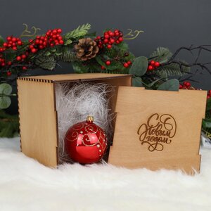 Деревянная подарочная коробка Wood Line: Medium 16 см Christmas Apple фото 4