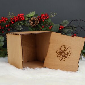 Деревянная подарочная коробка Wood Line: Medium 16 см Christmas Apple фото 5