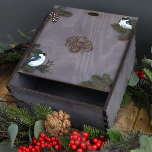 Подарочная коробка Wood Line 21 см, для елочных игрушек до 8.5 см (на 4 шт) Christmas Apple фото 5