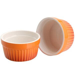 Керамическая форма для выпечки - рамекин Мальта 9 см 2 шт, оранжевая Koopman фото 1